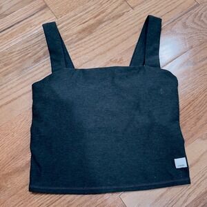 Vuori Black Tank Top XS Cropped Square Neck Sleeveless Athletic Yoga Padded